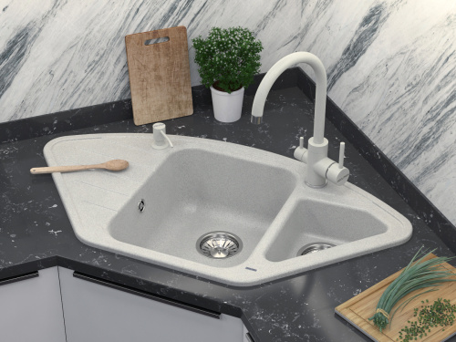 Смеситель для кухни Paulmark ESSEN Es213211-310 на мойку серый - фото 2